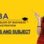 BBA Syllabus: Subjects & Area of Study